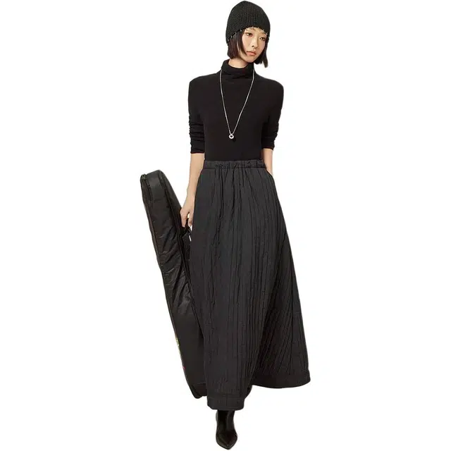 美洋 高领拼接云朵长袖连衣裙 女款