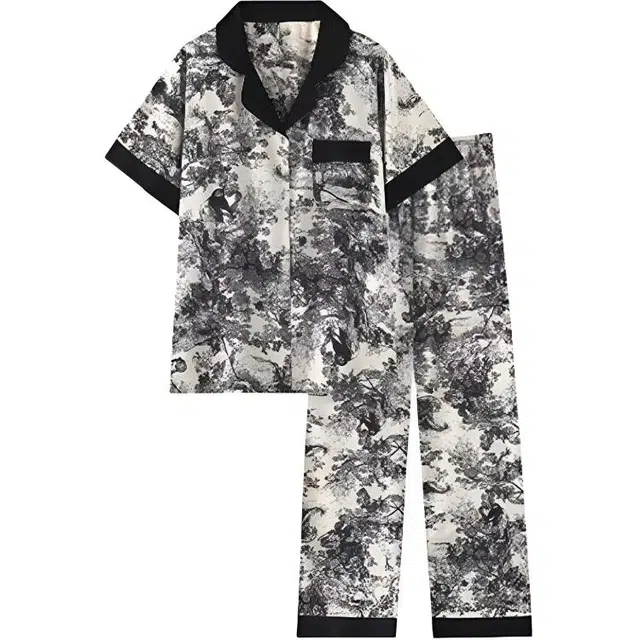 顶瓜瓜 夏季情侣透气简约休闲舒适家居服睡衣套装 男女同款