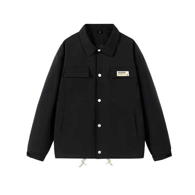 奇迹街区 日系复古纯色翻领潮牌宽松百搭情侣长袖夹克外套 男女同款