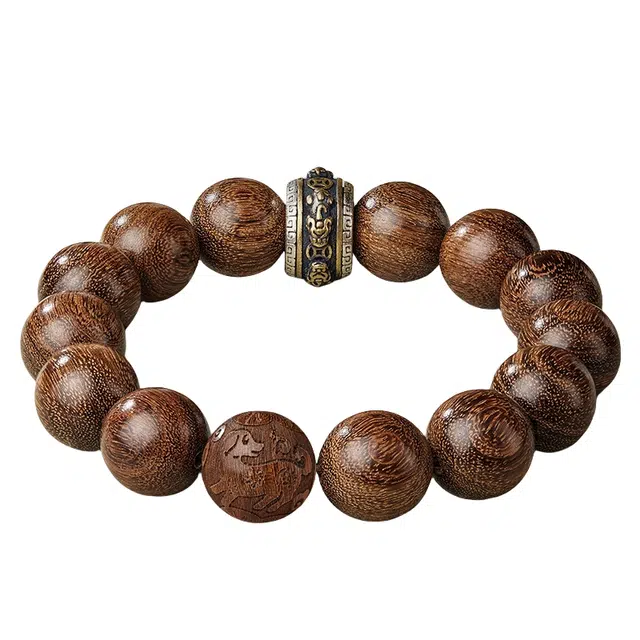 宣华意 中式国风复古简约 十二生肖 招财貔貅#好运 金丝檀木 手串 男女同款情侣款