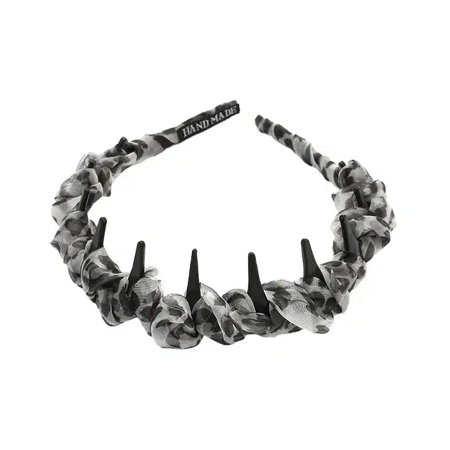 如花梦 复古风 豹纹网纱波浪高颅顶显脸小齿梳头箍发饰 亚克力 发箍 女款