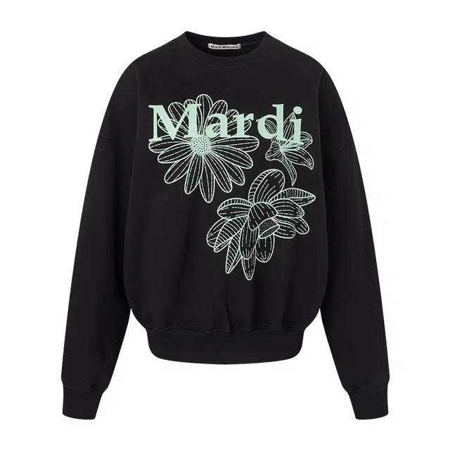 MARDI MERCREDI SS25 SWEATSHIRT TRIPLE FLOWER_BLACK MINT