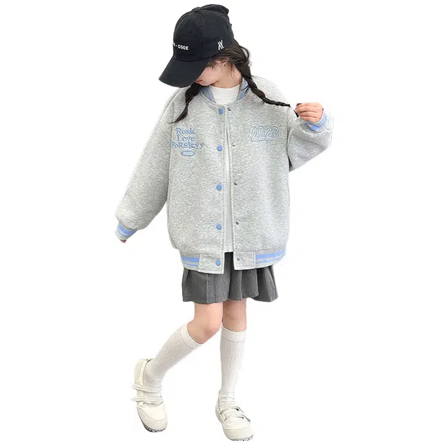 帕兰朵棒球服 学院风螺纹绣贴布刺绣外套 青少年