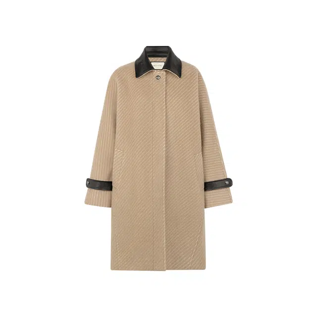 美洋 绵羊毛斜纹色织大衣 女款