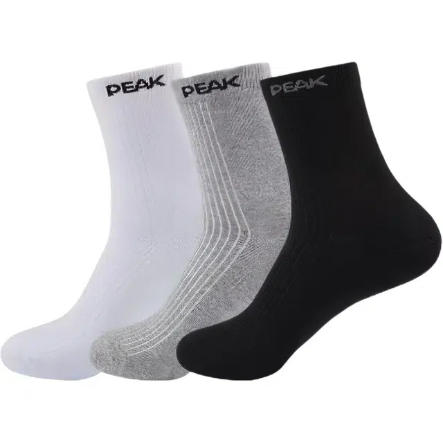 匹克 字母印花高筒袜 男款 三双装