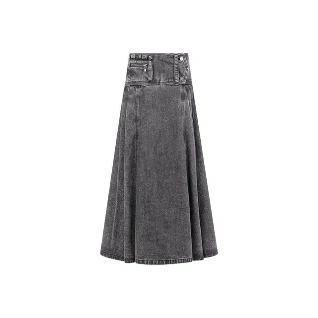 美洋 斜纹炒盐宽袢腰牛仔长裙 女款