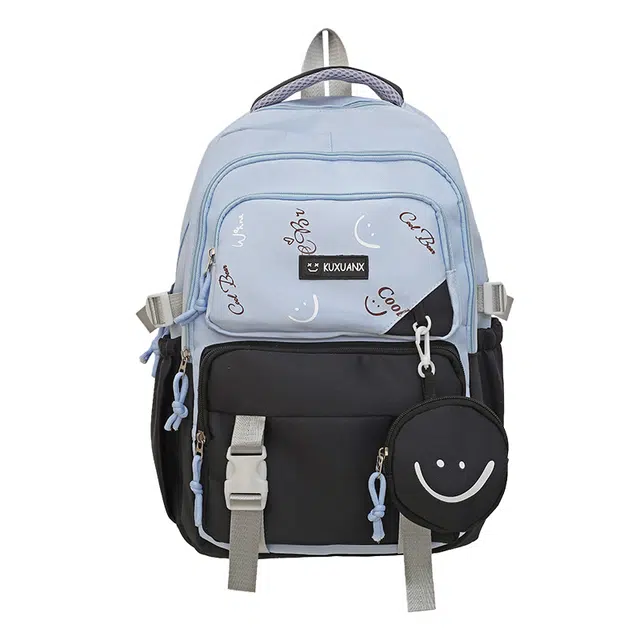 醇龙 书包初高中生大容量百搭背包学生拼接电脑旅行 尼龙 双肩包 男女同款情侣款 多色