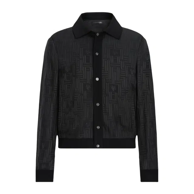 古鲨 时尚老花暗纹高端商务翻领秋季修身夹克外套 男款