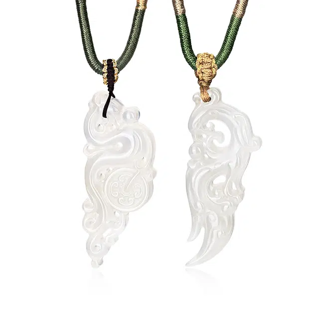 周大生 龙凤相伴衔福而至新中式国风元素#好运天然 玉髓 项链 男女同款情侣款