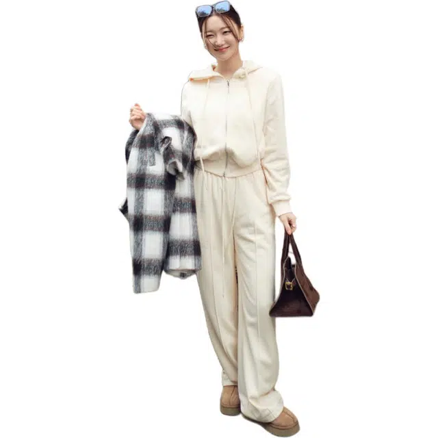 美洋 奶酪外套直筒裤休闲套装 女款
