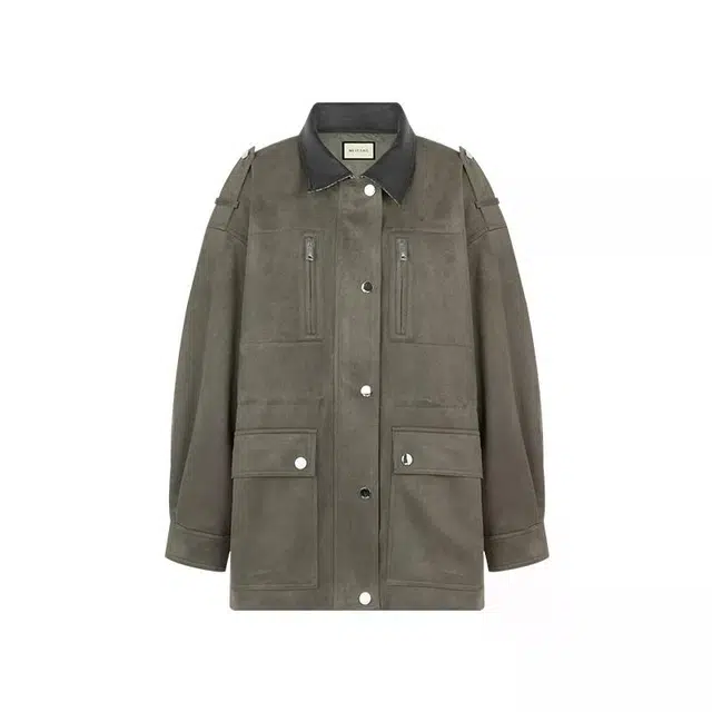 美洋 仿麂皮复古撞色夹克 女款