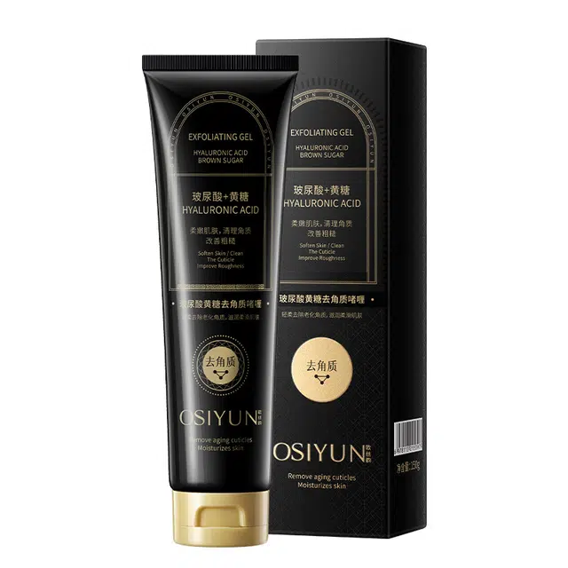 欧丝韵  滋润补水提亮肤色去黑头 玻尿酸黄糖去角质啫喱面部清洁去死皮脸部保湿女男士磨砂膏