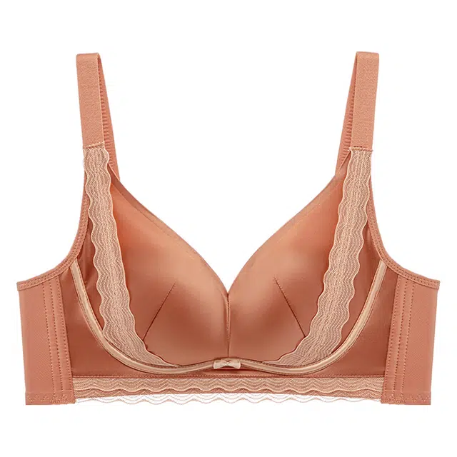 浪莎 小胸聚拢提拉无痕凉感美背塑形收副乳防下垂外扩矫正内衣小胸显大舒适透气无钢圈透气款文胸 女款 礼袋装