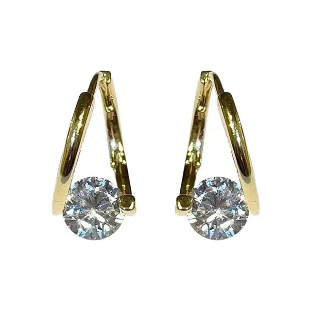 澜耀 金环克拉 轻奢小众设计高级感耳饰 合金 耳环 女款