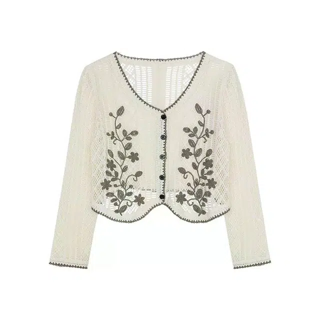 美洋 镂空钩花波西米亚针织衫 女款