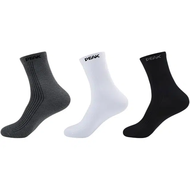 匹克 字母印花高筒袜 男款 三双装