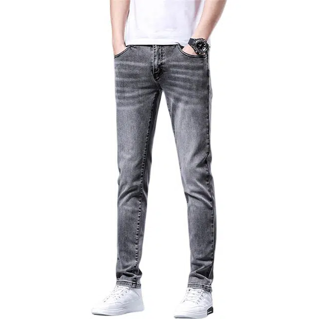 炳盛 高端修身小脚夏季薄款弹力休闲长裤子牛仔裤 男女同款