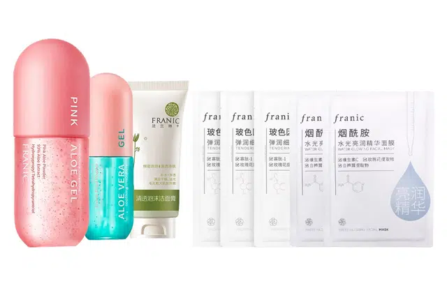 法兰琳卡 芦荟胶保湿焕亮护肤套装 舒缓补水 四件套
