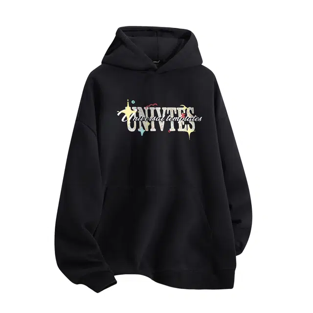 物质公式 重磅美式复古高街潮牌趣味仿万针刺绣无限循环图案字母印花设计潮流时尚日常通勤宽松简约舒适休闲透气百搭长袖连帽卫衣 男女同款