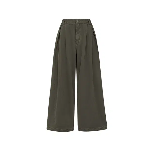 美洋 褶皱宽松阔腿牛仔裤 女款