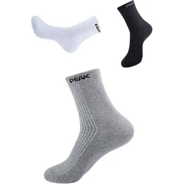 匹克 字母印花高筒袜 男款 三双装