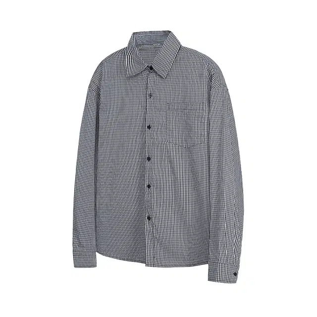 欧路得 美式格子男小众高级感百搭休闲衬衣潮牌宽松慵懒风上衣衬衫 男款