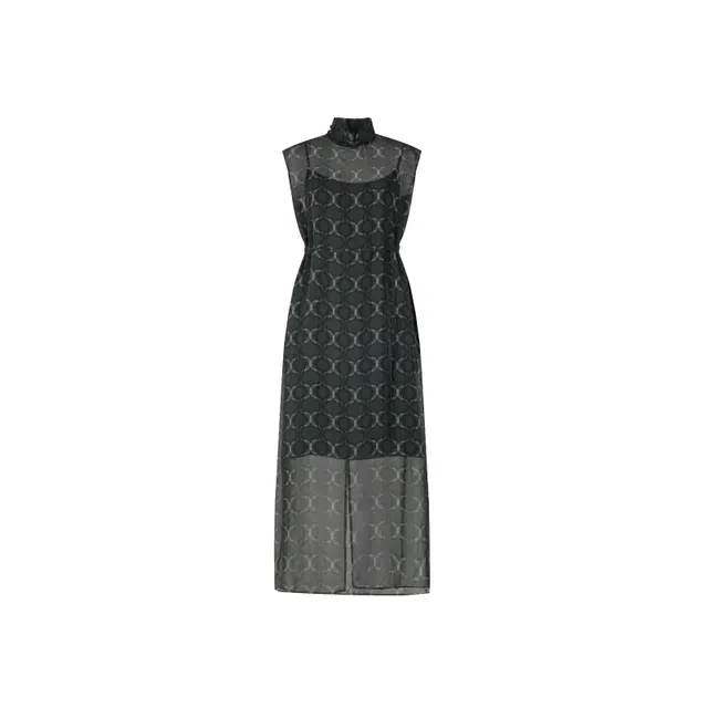 美洋 雪纺印花罩衫无袖连衣裙 女款