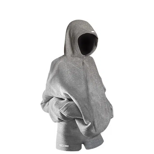 海獭 美式辣妹风连帽拉链针织上衣复古慵懒显瘦高级感短裤卫衣套装两件套 女款