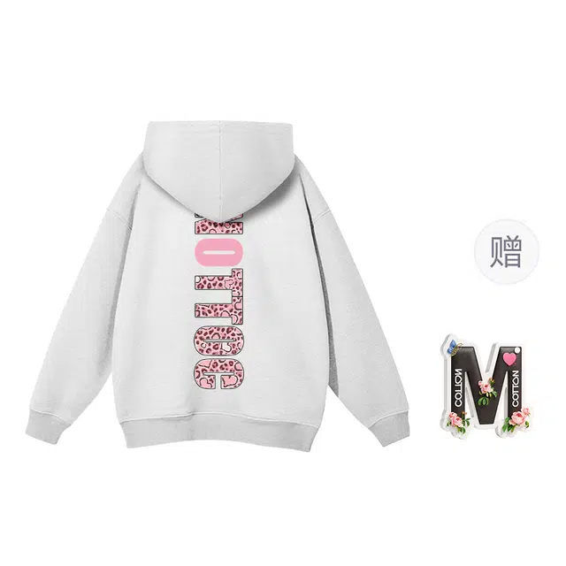 棉购 背面加绒加厚连帽重磅宽松豹纹印花美式复古卫衣 男女同款