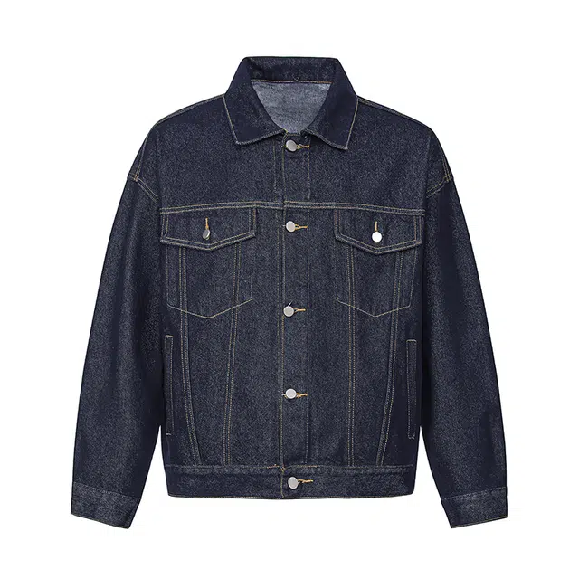 欧路得 美式高街牛仔衣外套秋季潮牌宽松休闲高级感翻领工装夹克 男款