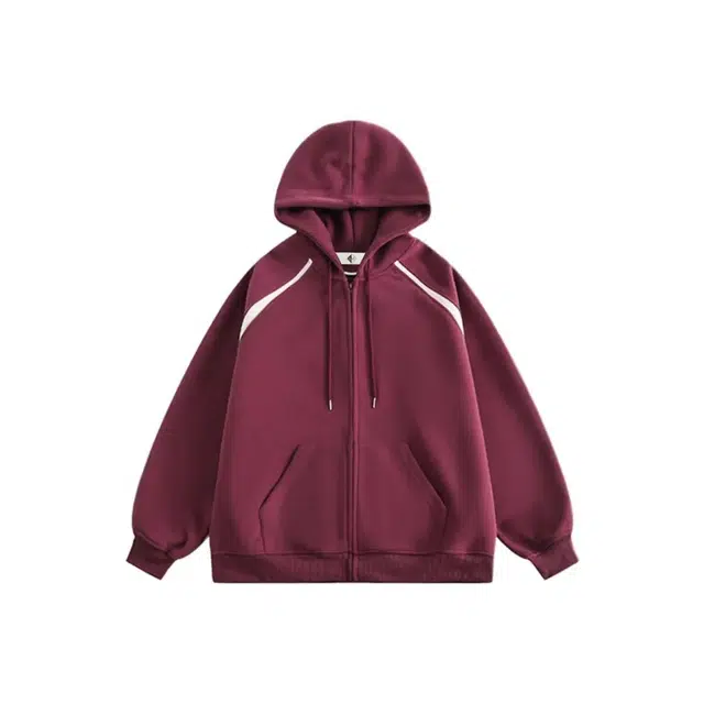 地界二 秋季高街百搭连帽通勤设计感潮牌情侣外套款式复古卫衣 男女同款