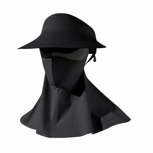 南极人 大帽檐空顶遮阳帽子防紫外线可折叠太阳帽无痕冰丝面罩全脸护颈户外骑行开车登山钓鱼遮阳脸罩透气 轻薄款 防晒帽 男女同款情侣款