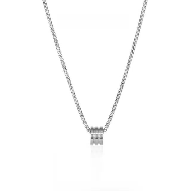 福柚 【免费刻字】复古嘻哈 美式街头风 潮酷百搭 简约小众设计高级感锁骨链 钛钢 项链 男女同款情侣款