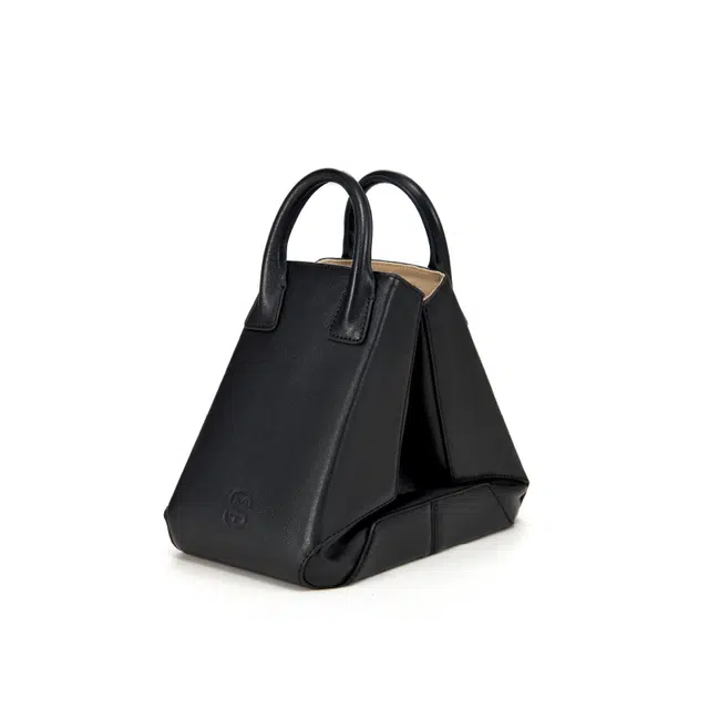 西木汀 小众设计高级感百搭通勤简约 水染植鞣牛皮 手提包 常规 女款 深邃黑/深咖啡