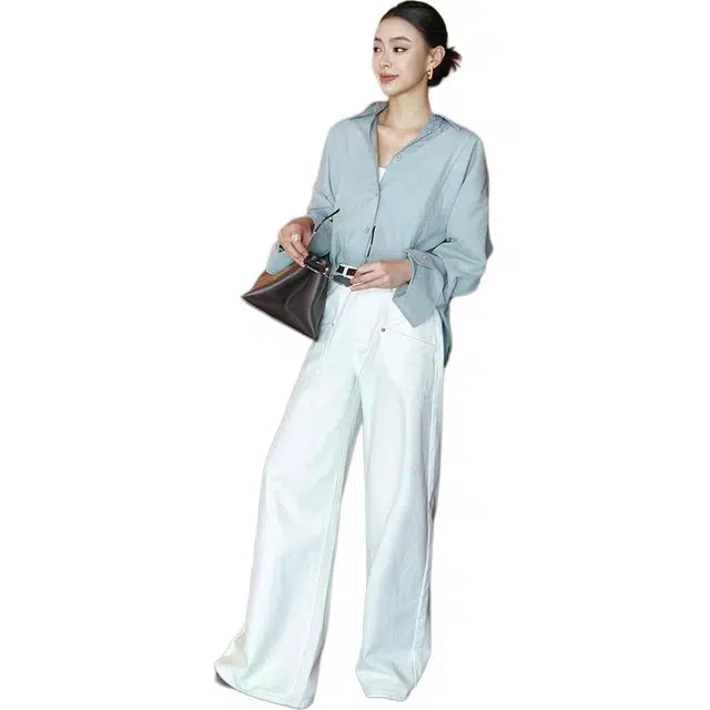 美洋 超绝设计款砂洗色织素色衬衫 女款