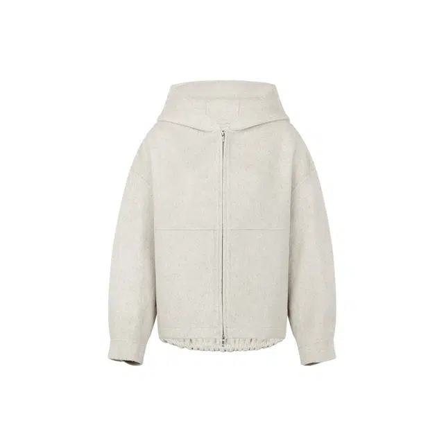 美洋 绵羊毛混纺连帽双面大衣 女款