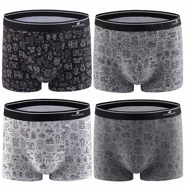 富贵鸟 纯棉耐磨舒适透气吸湿排汗抗菌平角内裤 男款