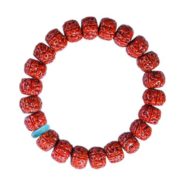 古韵归龙山文创 新中式高品质万事顺利直切款文玩百搭轻奢国潮掌心禅意枣红色招财纳福随身佛珠携带盘玩#好运 金刚菩提 手串 男女同款情侣款