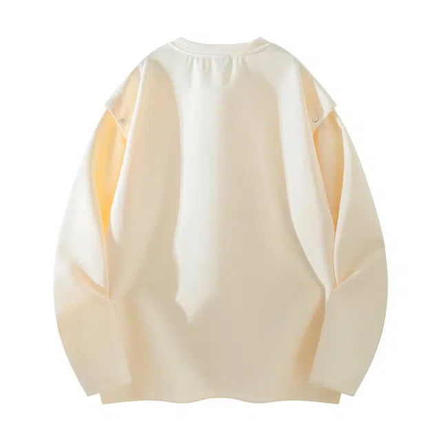 冰飞 日系复古高级感袖子可拆卸两穿舒适套头内搭上衣服潮牌潮流高街痞帅重磅垂感圆领卫衣 男女同款