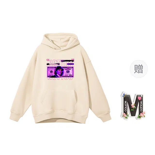 棉购 秋冬加绒加厚学生美式帽衫情侣装重磅宽松上衣宽松街头时尚潮流卫衣 男女同款