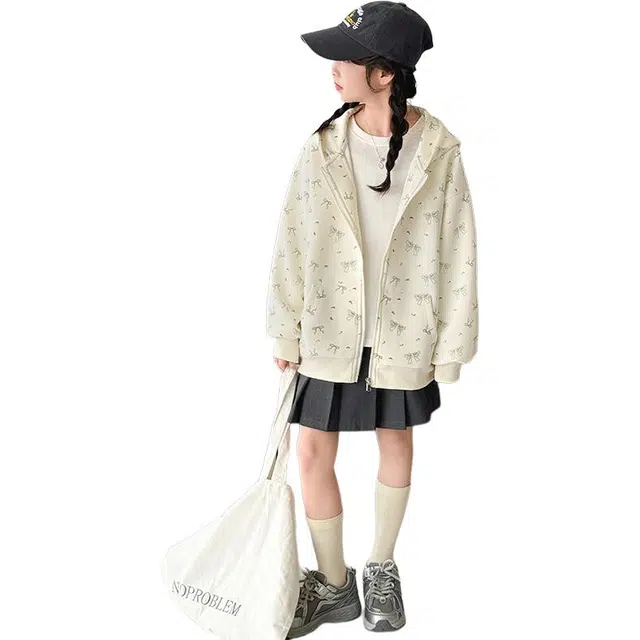 帕兰朵棒球服 潮流时尚百搭休闲运动女童碎花刺绣外套 青少年