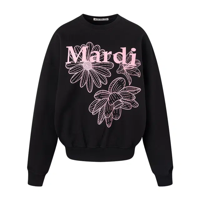 MARDI MERCREDI SS25 SWEATSHIRT TRIPLE FLOWER_BLACK PINK