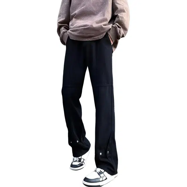 拓菲 美式痞帅宽松潮流高街潮牌复古直筒设计感牛仔裤 男女同款