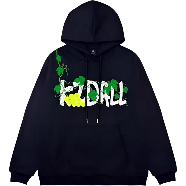 稻草人 葡萄网球刺绣秋冬美式街头宽松休闲连帽衫上衣运动百搭情侣复古卫衣 男女同款