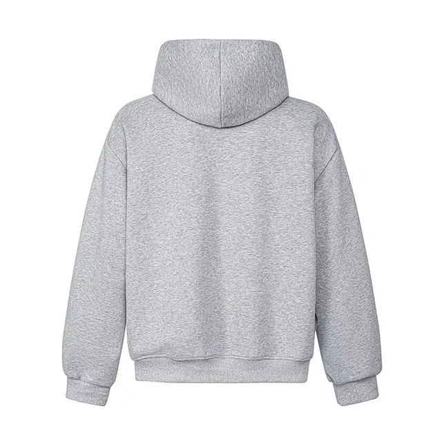 欧路得 美式格子拼接连帽外套男生潮牌秋季宽松休闲拉链重磅开衫卫衣 男款