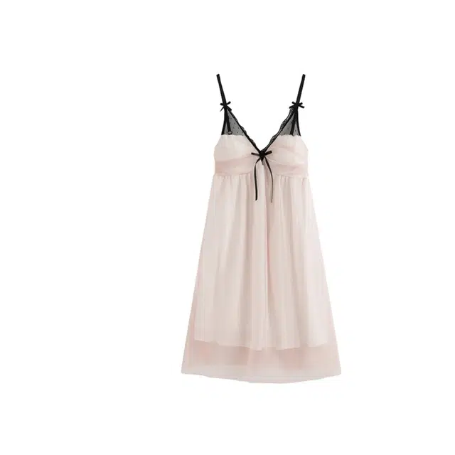 桔内 夏季性感纯欲风甜美网纱少女睡裙 女款