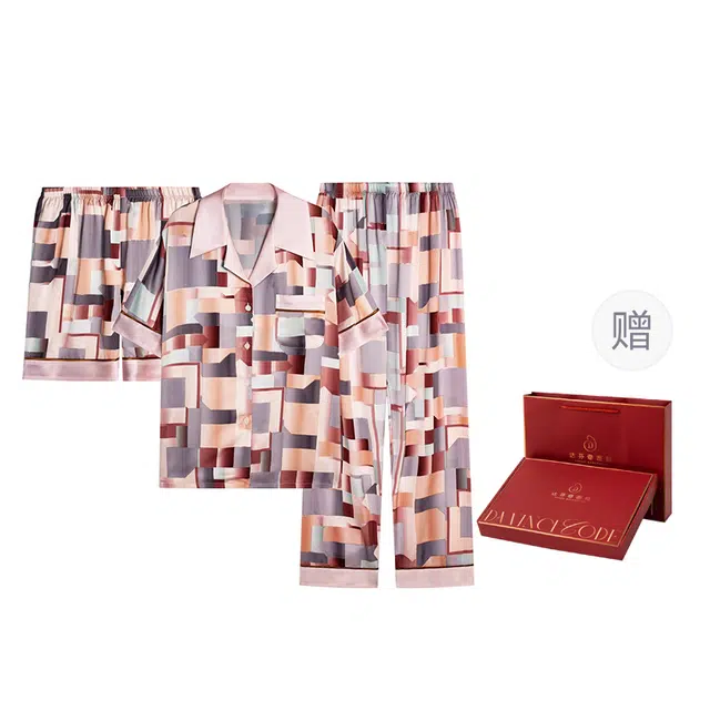达芬奇密码 简约百搭舒适柔软气质长袖家居服睡衣套装 礼盒装 女款