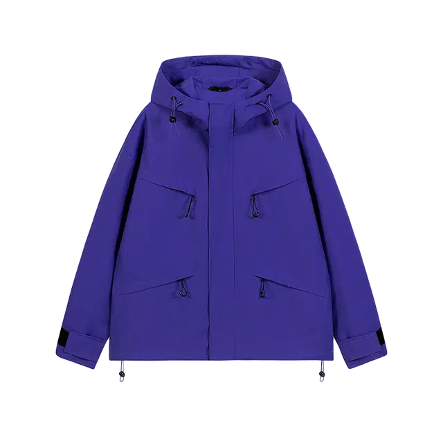 奇迹街区 日系街头潮牌宽松防风机能连帽冲锋衣夹克外套 男女同款