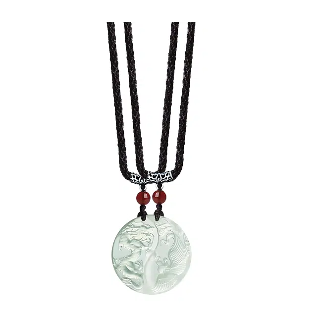 希遇 龙凤呈祥转运珠新中式国风复古国潮本命年#好运 岫玉 项链 男女同款情侣款