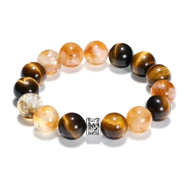 【普陀山官方已过香】 普陀山文创 八方来财新中式钱来运转聚财纳福花开富贵#好运 虎眼石 手串 男女同款情侣款